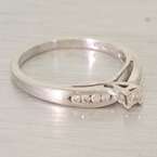   Solitaire Princess Cut Diamond 10K White Gold Vintage Engagement Ring