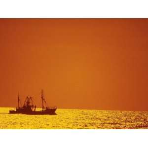  Fishing Trawler at Sunset, English Channel, England 