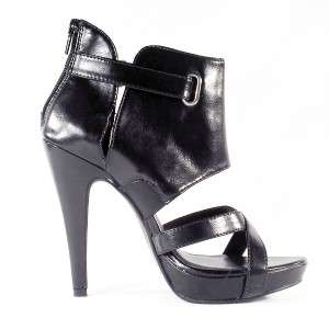 High Heel Womens Sandals,Open Bootie,Black 6.5US/37EU  