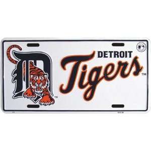    Detroit Tigers License Plate Classic Design Embossed: Automotive