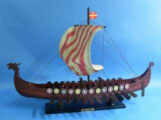 Drakkar Viking 24 Ship Model Boat Wood Burial Ship  