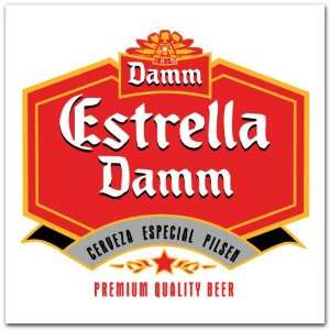  Estrella Damm Beer Label Car Bumper Sticker Decal 4x4 
