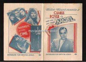 ALGIERS, CHARLES BOYER & HEDY LAMARR MOVIE HERALD 1938  