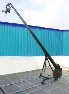 16ft Jib Arm Crane bowl stand pan tilt had floor & Track dolly for 