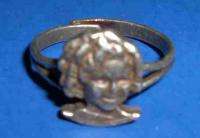VINTAGE SHIRLEY TEMPLE FACE RING ADJUSTABLE SILVER MUST SEE  