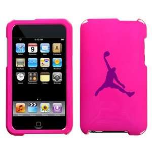  APPLE IPOD TOUCH ITOUCH PURPLE AIR JORDAN LOGO ON A PINK HARD CASE 