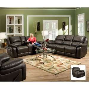 SIMMONS BLACKJACK LEATHER RECLINING SOFA THEATER CUPHOLDERS COCOA 