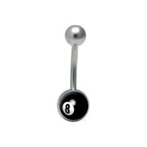    8 Ball Belly Ring Body Jewelry Navel Rings Eight Pool: Jewelry