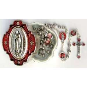 Our Lady of Guadalupe Rosary with Red Enamel Accents (RC1371)  