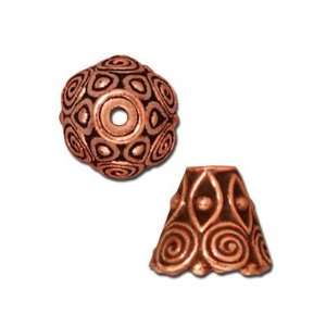  9mm Antique Copper Spiral Cone Bead Cap by TierraCast 