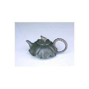  Yixing Clay Teapot   Summer Green Lotus, 13 Oz 