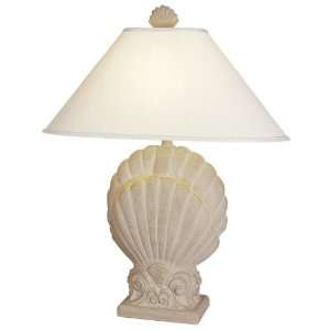  Sand Finish Clamshell Night Light Table Lamp