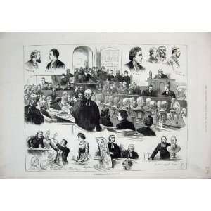  1882 Court Room Trial Libel Witness Harrison Lawes Men 
