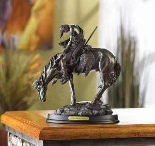   Statue Reproduction~American INDIAN with Spear & Horse  Bronze  