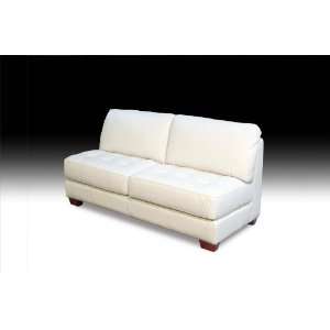  Diamond Sofa Armless White Leather Tufted Loveseat: Home 