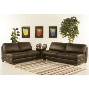  ZENSL Zen Armless All Leather Tufted Seat Sofa and 