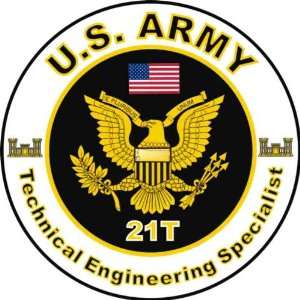 United States Army MOS 21T Technical Engineering Specialist Decal 