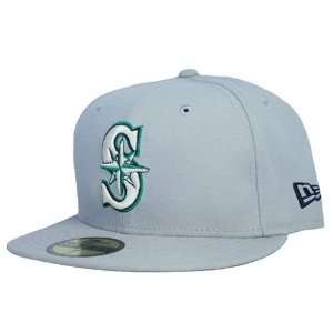  Seattle Mariners Under Pop Fitted Hat (Gray) Sports 