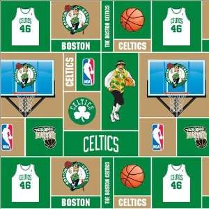   Fleece Boston Celtics Blocks Fabric By The Yard: Arts, Crafts & Sewing