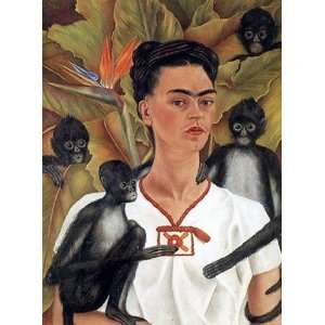   Oil Paintings Self Portrait with Monkeys Oil Painting Canvas Art