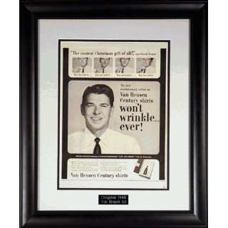  Reagan, Ronald Framed (late 40s) Van Heusen Shirt Ad 