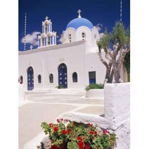 Orthodox Christian Church and Square, Akrotiri, Santorini (Thira 