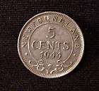 CANADA Newfoundland NFLD 1944 King George VI FIVE 5 cent piece .925 
