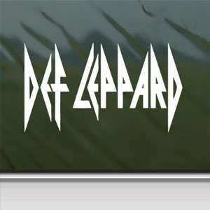 Def Leppard White Sticker UK Rock Band Laptop Vinyl Window White Decal