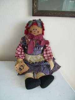 Vintage Raggedy Ann Folk Art Doll Judy Frankford Pennsylvania Artist 