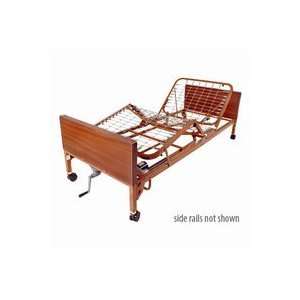   Semi Electric Bed, Single Crank with Half Length Brown Vein Side Rails