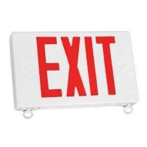  TCP LED Exit/Emergency Combo Red Letters, White Housing 