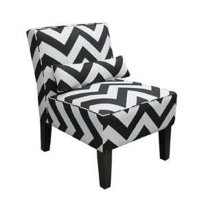  Upholstered Armless Accent Chair Color Black/White