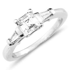  Asscher Cut Bridal Engagement Ring (0.75 ctw) Jewelry