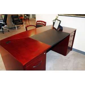    Mayline Group Corsica Bow Front Desk with Leather: Home & Kitchen