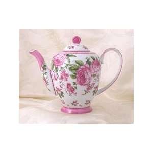  Fine Porcelain Pink Teapot, Hand Decorated Everything 