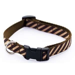  Medium Tan/Brown Stripe Dog Collar 3/4 wide, Adjusts 13 