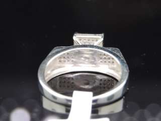   White Gold Finish Pave Set Round Diamond Engagement / Anniversary Ring