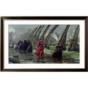 Richelieu (1585 1642) on the Sea Wall at La Rochelle, 1881 Framed Art 