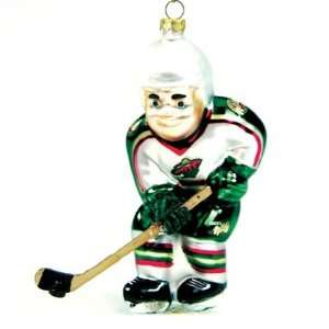   : Minnesota Wild Glass Player Ornament (Set of 3): Sports & Outdoors