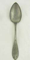 Set 4 Antique 1861 Cast Pewter Metal Table Place Soup Spoons Primitive 