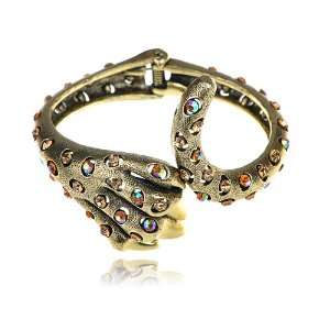   Inspired Topaz Crystal Rhinestone Claw Hand Wrap Bracelet Bangle Cuff