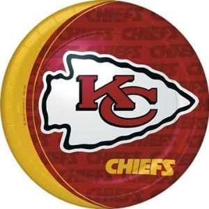 Kansas City Chiefs 9 Inch Paper Plates (8 Pack):  Sports 