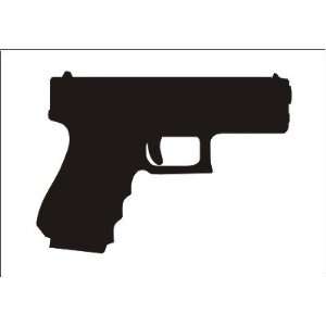  Glock Gun silhouette vinyl decal sticker, White: Home 