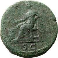 Hadrian AE Dupondius Authentic Ancient Roman Coin Salus  