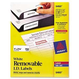  Avery : Removable ID Labels for Inkjet/Laser Printers, 1 x 