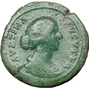 FAUSTINA II Marcus Aurelius Wife 161AD Ancient Roman Coin JUNO Mother 