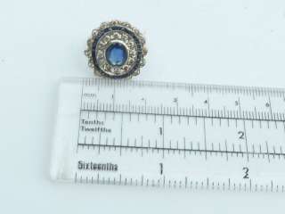 Vintage 18ct Gold Blue Sapphire & Diamond Ring UK M or US 6 *208 