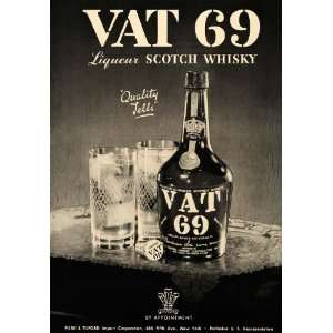  1936 Ad Park Tilford VAT 69 Scotch Whisky Bottle Drink 