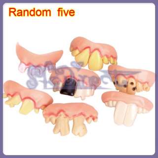 5pcs FUNNY GAG GIFT Ugly Fake Teeth COSTUME PARTY NEW  