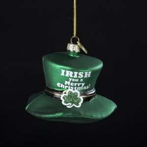  Pack of 8 Glass Irish You A Merry Christmas Hat 